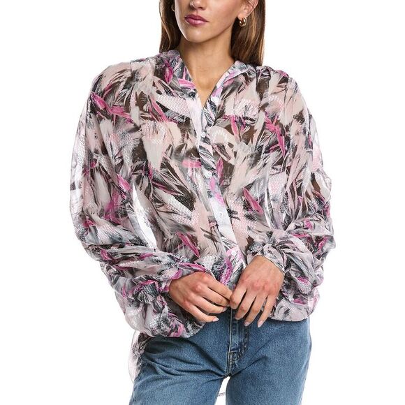 Iro Womens  Paulhi Silk-Blend Top, Grey - Picture 1 of 3